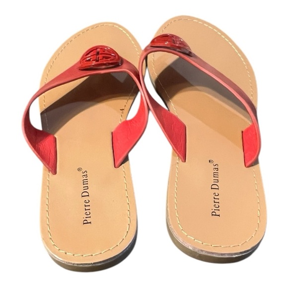 Pierre Dumas Red Leather Thong Tami-2 Sandals Size 7M - Picture 7 of 9